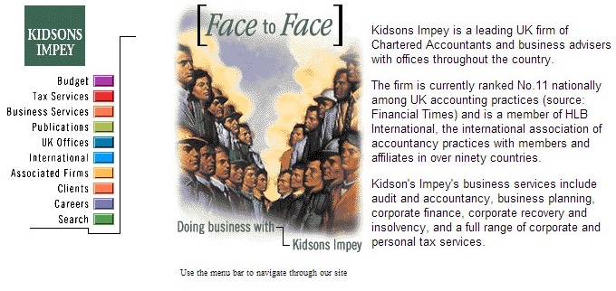webheads at 25 kidsons website screenshot from 1995 webheads design