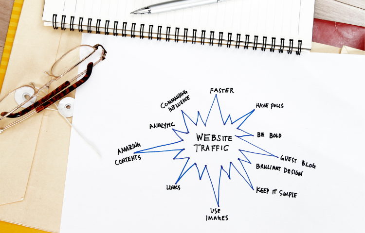 good tips for seo internal and external links diagram on paper with glasses